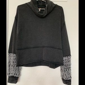 Free People Embellished Sleeve Sweatshirt
